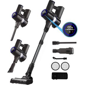 Cordless Vacuum Cleaner 28KPA, Stick Vacuum Cleaner Cordless with 7 Power Modes, 50 Mins RunTime Vacuum Cleaners for Home Hardwood Floor and Carpet, Pet Hair