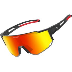 Polarized Sports Sunglasses, UV400 Protection Outdoor Glasses for Men Women Youth Baseball Cycling Running Driving