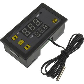 W3230 Digital Temperature Controller with NTC Temperature Probe Waterproof,LED Heating Cooling Thermostat Instrument Regulator Control Thermostat Range from -50℃ to 120℃ (220V 20A)
