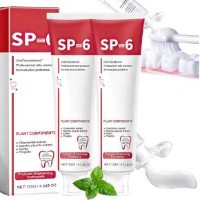 Sp-6 Ultra Whitening, Sp-6 Probiotic Whitening Toothpaste, Ultra Whitening Toothpaste sp6, Probiotic Brightening Toothpaste,Deep Cleaning Care Toothpaste,Fresh Breath120g (2Pcs)