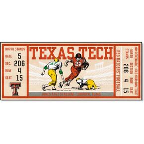 FANMATS 23165 NCAA - Texas Tech Red Raiders Ticket Design Runner Rug - 30in. x 72in. | Sports Fan Area Rug, Home Decor Rug and Tailgating Mat