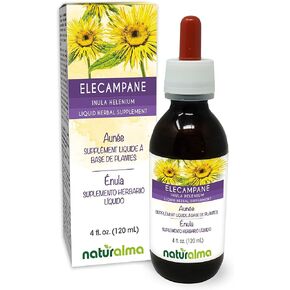 Naturalma Elecampane (Inula helenium) root Alcohol-free Tincture - 4 fl oz Liquid extract in drops - Herbal supplement - Vegan