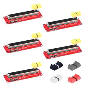 5PCS 10K Logarithmic Slide Potentiometer Analog Sensor 3.3V 5V Dual Output Log Slide Pot Module for Arduino AVR Electronic Block with 4PCS Potentiometer Cap