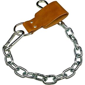 Leather Dip Belt Strap with Chain for Weight Lifting - for Weighted Dips and Pullups - Made in The USA