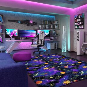 Joy Carpets Fluorescent Space Explorer 6' x 9' Area Rug