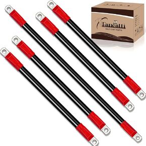 Golf Cart Battery Cables Wiring Kit for EZGO TXT 36V & 48V 1994-UP, Golf Cart Battery Pure Copper Wiring Kit- 4 Gauge PC AC/DC Wire, Ultra-Long and Flexible (5 Pcs)