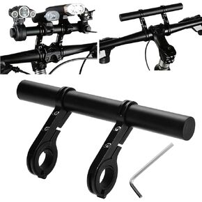 Bike Handlebar Extender, Lightweight Durable Aluminum Alloy Double Bicycle Handlebar Extension Bracket for Holding Motorcycle E-Bike Lamp Speedometer (Aluminum Alloy)