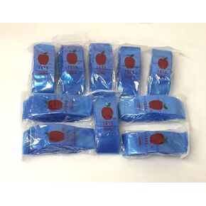 1515 (1.5"X1.5") Blue Color Apple Brand Bags Mini Zip Lock Baggies, Case of 1,000