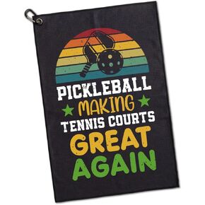 Pickleball Making Tennis Courst Great Printed Microfiber Pickleball Towel with Clip, Funny Pickleball Towel Gifts for Men Women Dad Mom, Retirement Birthday Gift for Pickleball Lover
