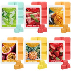 STRN Scented Wax Melts, Wax Melts Wax Cubes, Soy Wax Cubes for Warmer, Wax Melts Gift Set, Mint, Water Melon, Mango, Passion Fruit, Pineapple, Strawberry (7.5oz)