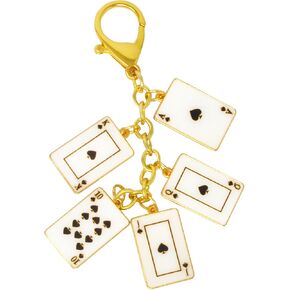 Feng Shui Winning Cards Windfall Wealth Keychain Harmony Porsperity Success Good Luck Amulet Christmas Gift Keychain W5473