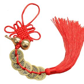 Feng Shui Brass Gourd red Chinese Knot Tassel Home Decor Wu Lou Hanging Bring You Good Luck and Wealth,Chinese New Year Spring Festival Party Decor Gifts