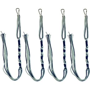 Holy Land Market Tzitzits (Set of Four) Sephardic Style White with Blue Thread - Tassels (Royal Blue) (Royal Blue/with Hooks, 17 Inch)