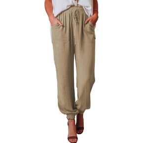 GUOLEZEEV High Waisted Jogger Pants Loose Hiking Joggers for Women Casual Lightweight Tapered Cargo Pants with Pockets