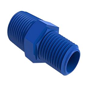 RN8-6NK Natural Kynar Conversion Reduction Nipple, 3/8-18 NPT Thread to 1/2-14 NPT Thread (Pack of 10)
