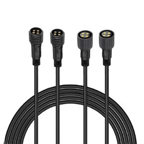2Pack 9.8ft Waterproof Boat Light Extension Cable - 22AWG 4-Core Wire for Outdoor RGB Strip Lights, Marine Lighting, RV