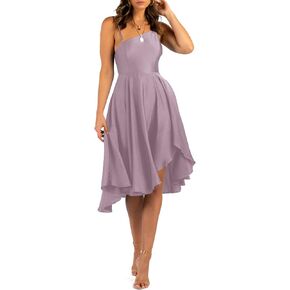 Chriselda Womens Sleeveless Spaghetti Strap Satin Dress Cocktail Beach Evening Party Mini Slip Dresses Formal Dresses