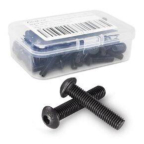 M10-1.5 x 65mm Button Head Socket Cap Screws Bolts, 10.9 Grade Alloy Steel, Black Oxide Finish, Machine Thread, Allen Socket Drive, Quantity 8