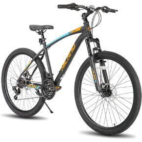 HILAND Mens and Womens Mountain Bike, 26 Inch 21 Speed Mountain Bicycle with Dual Disc Brake, Front Suspension Fork, High Carbon Steel Frame Urban Commuter Bike for Adults