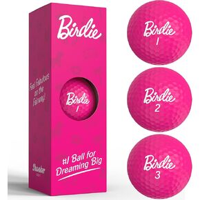 Shanker Golf Balls - Birdie Pink Golf Balls - Funny Golf Gift for Women (Sleeve of 3, Novelty) - The #1 Ball for Dreaming Big - Golf Balls for Women