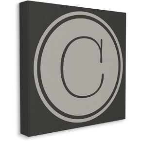 Stupell Industries Modern C Initial Circular Shape Elevator Key Canvas Wall Art