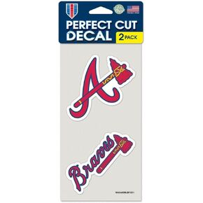 Wincraft MLB Atlanta Braves 07134014 Perfect Cut Decal (Set of 2), 4" x 4"