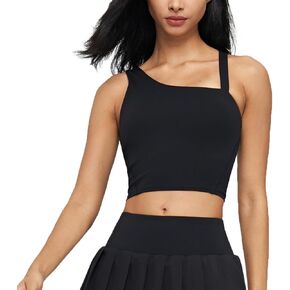 حمالة صدر رياضية طويلة مبطنة وقابلة للإزالة للنساء من Altiland، سترة علوية قصيرة للجري والصالة الرياضية واليوجا ودعم متوسط in Kuwait