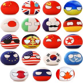 19PCS Countryballs Plushies Country Ball Plushies Polandball National Plush Pillow Mini Pendant Stuffed Toys Cute Keychain Anime Plushies for Kids