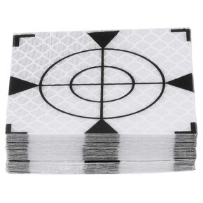 30pcs Survey Reflector Sheets 60x60mm Self-adhesive Reflective Tape Survey Target Mark for Total Stations, Silver Tone
