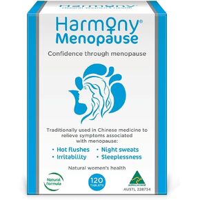 Harmony - Menopause Supplements for Women, Support for Hot Flashes & Irritability, Vitamin D, Magnesium & Calcium, 120 Tablets