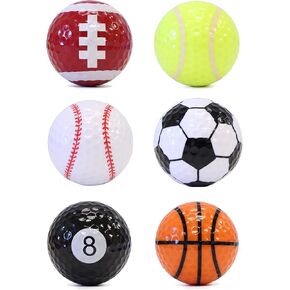Player Supreme Novelty Cute Golf Balls | Sports Theme | Golf Ball Gift Set | 6 Pack