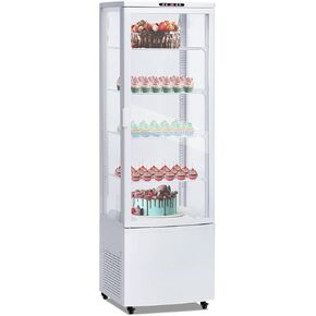 Litake Commercial Refrigerator Display Fridge, 8.4 Cu. FT Single Door Cake Fridge Merchandiser Display Beverage Cooler Double-Layered Glass, Upright Refrigerator with LED Lighting, Adjustable Shelves
