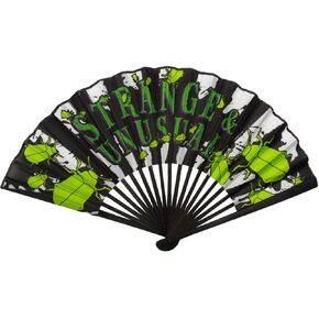 Strange and Unusual Beetle Striped Bamboo Handle Foldable Fabric Hand Fan