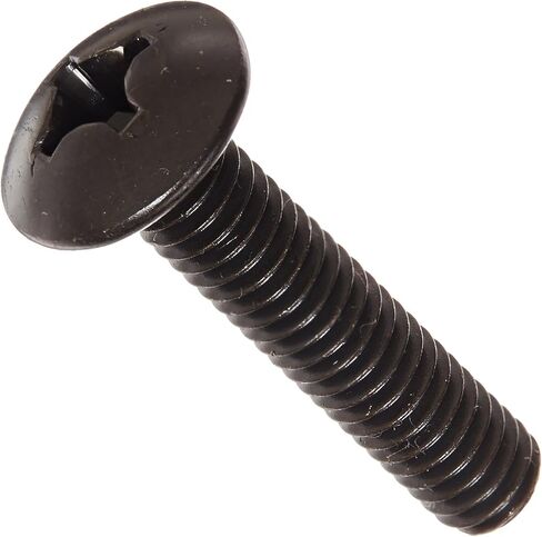 Small Parts 3124MPTB Steel Truss Head Machine Screw, Black Oxide Finish, Meets ASME B18.6.3, #4 Phillips, 5/16"-18 Thread Size, 1-1/2" Length, Fully Threaded, Imported (Pack of 25) in Saudi Arabia