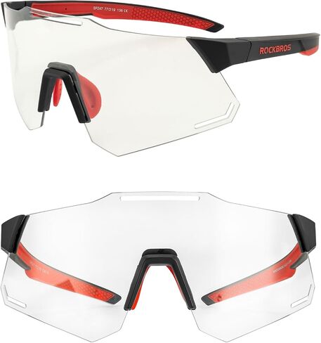 ROCKBROS Photochromic Cycling Glasses, UV Protection Sports Sunglasses for Men Woman, Biking Sunglasses for Running Fishing Driving Baseball in Saudi Arabia