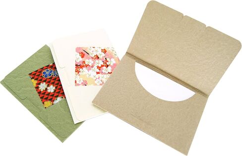 Japanese Premium Oil Blotting Papers, Assorted Yuzen Design Patterns, 300 sheets, 4.13 x 2.95 inches, Type C (Set of 3) in Saudi Arabia