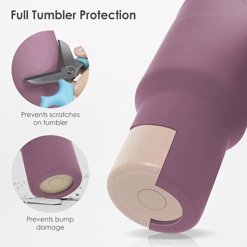 Silicone Full Boot for Stanley Cup 40 oz, Full Protector Cup Sleeve for Stanley 40 oz Tumbler with Handle, Anti-Scratch Anti-Slip and Dirt-Resistant Cup Boot Sleeve for Stanley Cup Accessories(Purple) in Saudi Arabia