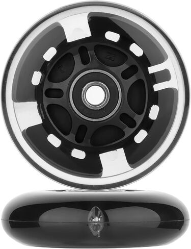 AOWESM 80mm Light Up Scooter Wheels L.E.D.Flashing 3-Wheel Kick Scooter Rear Replacement Wheels for Kick Push Scooters, Inline Skates, Micro Kickboard, Luggage and more (2-Pack) in Saudi Arabia