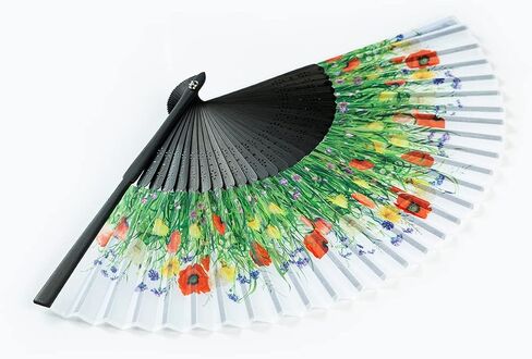 Handheld Floral Pattern Fabric Fans Summer Cools Perfect for Weddings, Parties and Church Events Apricot in Saudi Arabia