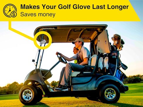 Magnetic Golf Glove Holder for Golf Carts - Strong-Hold Magnets & Velcro Panel - Keep Gloves Dry Premium Golf Cart Accessories - Extend Glove Life 1-3+ months in Saudi Arabia