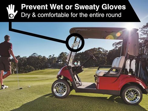 Magnetic Golf Glove Holder for Golf Carts - Strong-Hold Magnets & Velcro Panel - Keep Gloves Dry Premium Golf Cart Accessories - Extend Glove Life 1-3+ months in Saudi Arabia