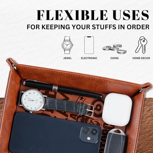 INNObeta Motorcycle Gifts Valet Tray - PU Leather Desktop Organizer for Motorcycle Lovers - Ideal for Keys, Coins, and Bedside Storage - Perfect for Birthday Snore in Saudi Arabia