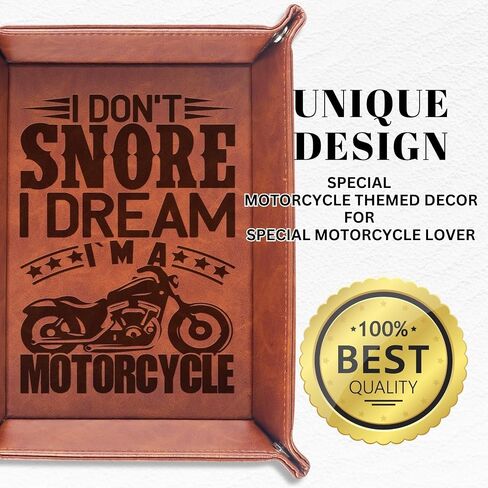 INNObeta Motorcycle Gifts Valet Tray - PU Leather Desktop Organizer for Motorcycle Lovers - Ideal for Keys, Coins, and Bedside Storage - Perfect for Birthday Snore in Saudi Arabia