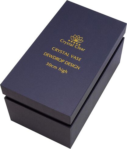 مزهرية كريستال سي اس ارتفاع 12 انش، تصميم قطرة الندى، للزهور والديكور. قطعة لامعة لطيفة جميلة. مثالية كهدية، ومناسبة لجميع المناسبات. in Kuwait