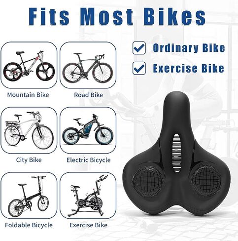 Oversized Bike Seat for Peloton Bike & Bike+, Comfortable Bike Seat Cushion Extra Wide Fit Spin Bike,Peloton,Exercise or Road,Saddle Replacement for Women & Men, Accessories for Peloton in Saudi Arabia