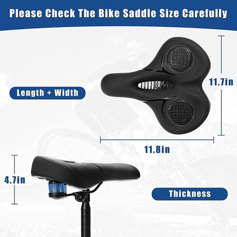 Oversized Bike Seat for Peloton Bike & Bike+, Comfortable Bike Seat Cushion Extra Wide Fit Spin Bike,Peloton,Exercise or Road,Saddle Replacement for Women & Men, Accessories for Peloton in Saudi Arabia