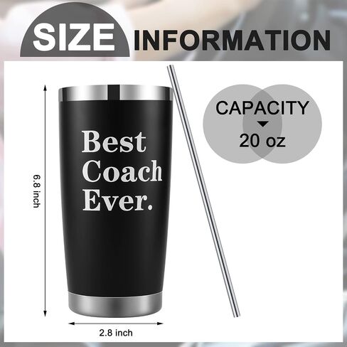 6 Pieces Coach Gifts Coach Keychain Football Soccer Hockey Volleyball Baseball Coach Gifts for Men Coach Whistle with Lanyard Stainless Steel Travel Mug for Men Women Referees Sports Swim Dive Gym in Saudi Arabia
