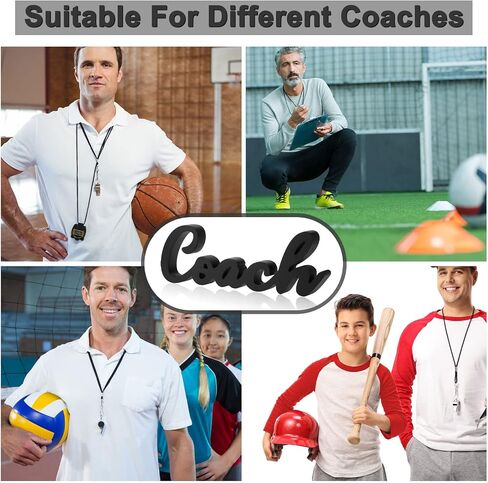 6 Pieces Coach Gifts Coach Keychain Football Soccer Hockey Volleyball Baseball Coach Gifts for Men Coach Whistle with Lanyard Stainless Steel Travel Mug for Men Women Referees Sports Swim Dive Gym in Saudi Arabia