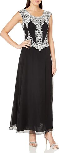 J Kara Women's Petite Cap Sleeve Beaded Top Long Dress in Saudi Arabia