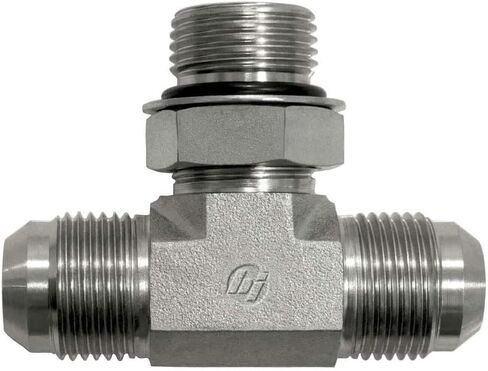 Brennan Industries 6803-04-04-04-NWO-FG تركيب أنبوب على شكل فرع من الصلب المطروق، 7/16 بوصة -20 SAE × 7/16 بوصة -20 SAE × 7/16 بوصة -20 خيط SAE ORB، 1/4 بوصة ذكر JIC × 1/4 بوصة ذكر JIC × 1/4 بوصة ذكر قابل للتعديل على شكل حرف O in Saudi Arabia